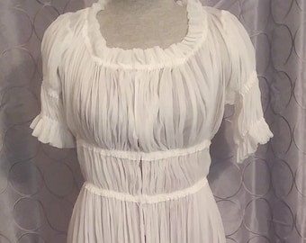 Womans 18th Century Silk Chemise a la Reine Rococo Robe a l'Anglaise