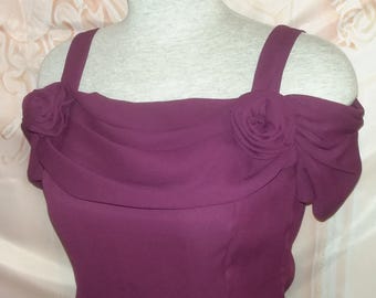 Vintage Jessica McClintock Plum Colored Formal Gown Bridesmaid Prom