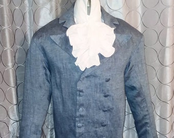 English Regency Double Breasted Linen Suit with Fall Front Trousers