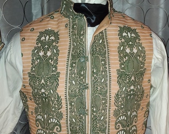 Regency Single Breasted Waistcoat in Gold Cotton