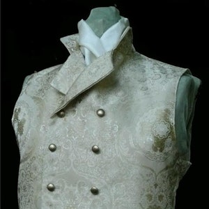 English Regency Double Breasted Vest Wedding Groom Waistcoat French Empire image 3