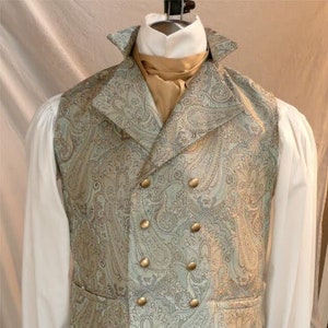 English Regency Double Breasted Vest Wedding Groom Waistcoat French Empire image 1