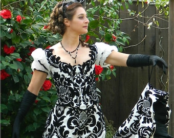 Edwardian Bustle Gown Charles Worth Inspired