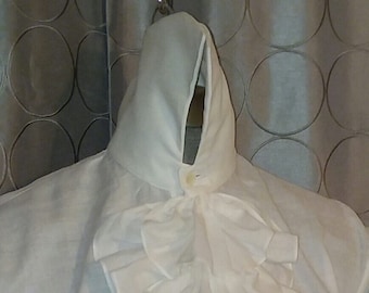18th Century English Regency Shirt Extra High Collar Neck Ruffles with Modern Fit Body in Linen