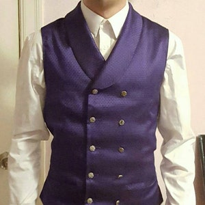 Mens Victorian Double Breasted Waistcoat With Rounded Shawl Collar Etsy