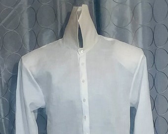 Edwardian Man's Shirt with Extra High Collar