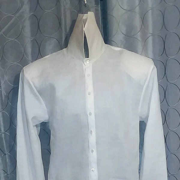 Edwardian Man's Shirt with Extra High Collar