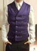 Mens Steampunk Vest Victorian Double Breasted Waistcoat with Rounded Collar