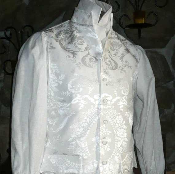 Mans 18th Century Vest Wedding Groom Waistcoat Rococo Cavalier Pirate Vest