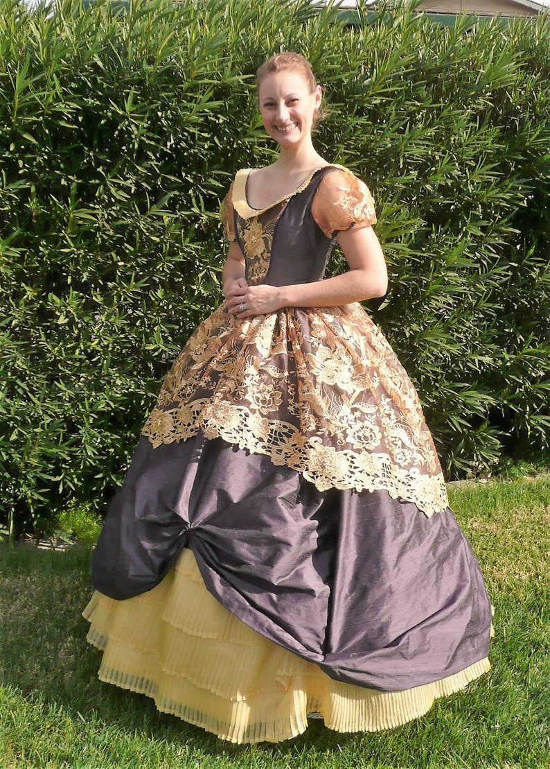 Victorian Ball Gown Silk Wedding Gown Disney Princess | Etsy