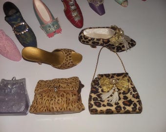 Vintage Mini Shoe Figurines Photo Frame Trinket Box Music Box