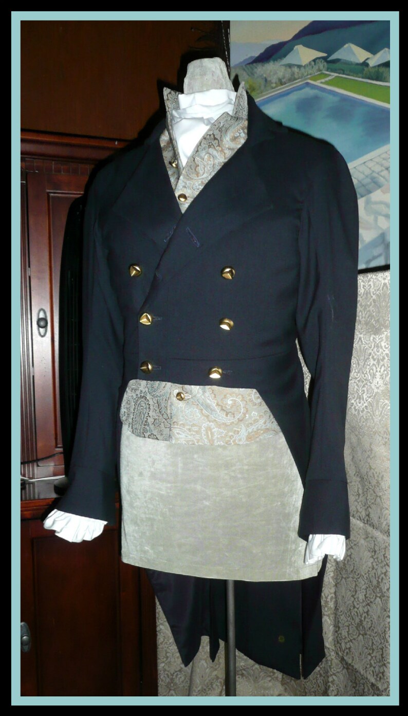 English Regency Double Breasted Vest Wedding Groom Waistcoat French Empire image 5