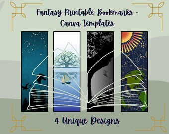 Printable Bookmark Set, Digital Bookmarks, Instant Download, Nature ...