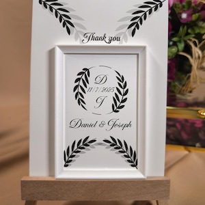 80 aimants de style monogramme pour cadeaux de mariage, cadeau de remerciement couronne noire classique souvenir personnalisé pour les invités avec nom et date