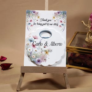 Bomboniere floreali per matrimonio – Apribottiglie magnetico personalizzato con margherite (100 pezzi) – Regalo di ringraziamento personalizzato con fiori pastello per gli ospiti