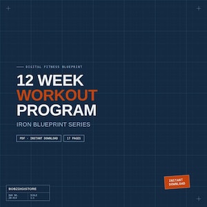 Programa de entrenamiento de 12 semanas, plan de fitness digital con guía nutricional.