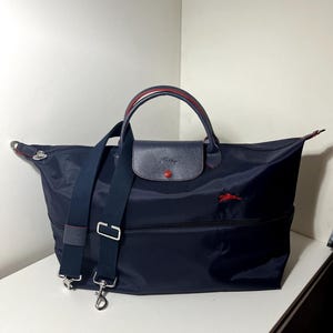 Longchamp Kabinen-Reisetasche „Le Pliage Extensible“ Second-Hand Authentisches Nylon Leder