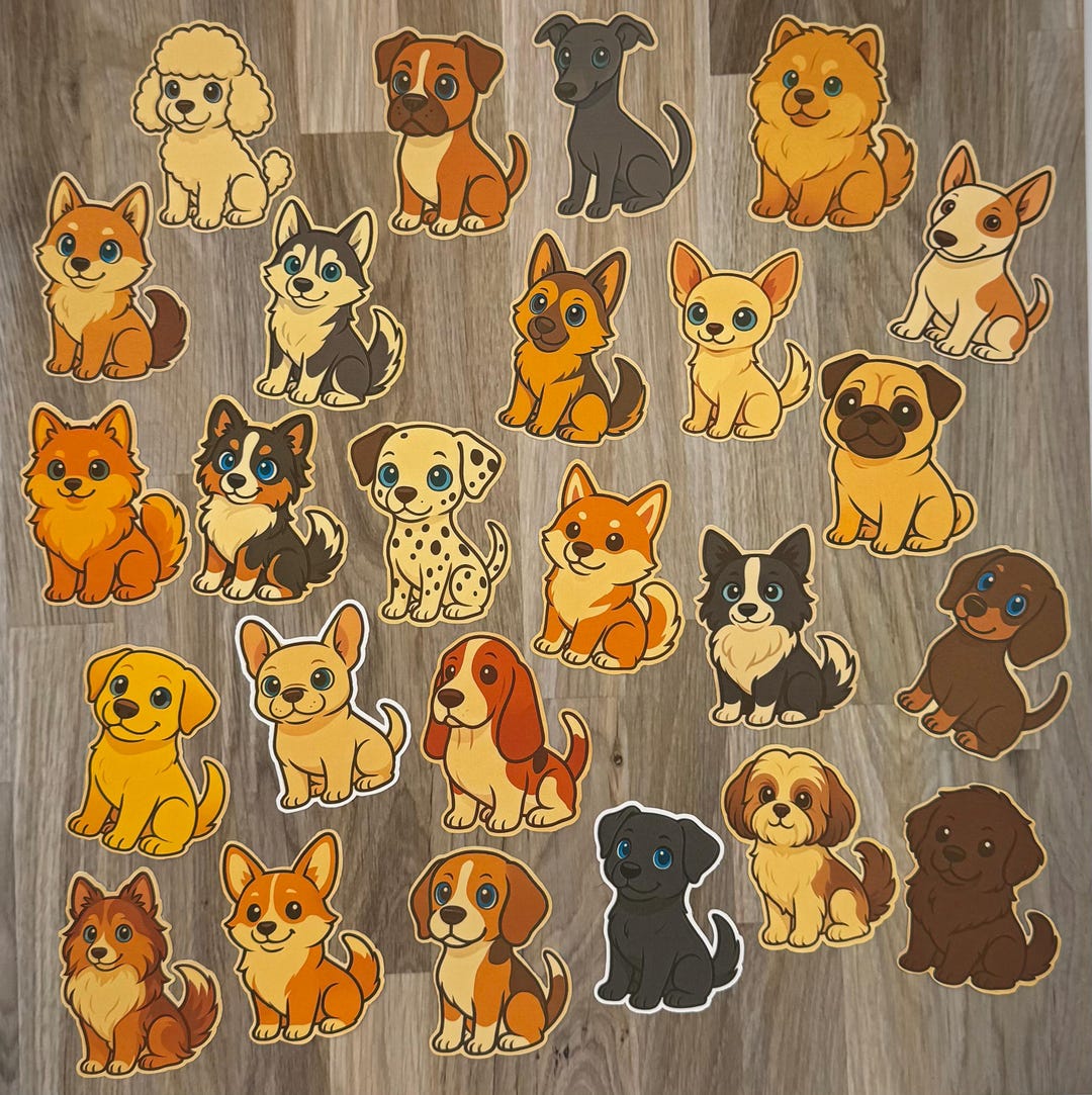 Dog Sticker Cute Puppy Stickers Dog Breed Decals Funny Dog Lover Art ...
