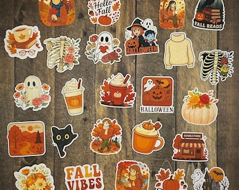 Pacchetto di adesivi autunnali, foglie autunnali, adesivi di zucca accoglienti, maglioni, vibrazioni meteorologiche, colori caldi autunnali, decorazioni autunnali in vinile, set di album
