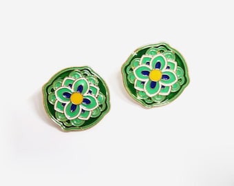 Spilla smaltata coreana Dancheong, spilla con motivo tradizionale, accessorio ispirato al cacciatore di demoni K-pop, regalo K-Culture, spilla da bavero