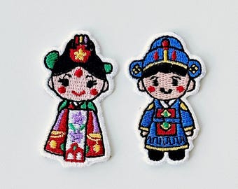 Toppa da sposa coreana Hanbok, tradizionale 한복, ricamo per abito da coppia innamorata, matrimonio nella cultura coreana
