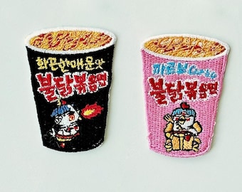 Buldak Ramen Patch / 불닭 / Carbo Buldak Noodle / K-Food Iron On / Korean Lovers