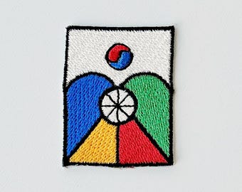Toppa ricamata con aquilone scudo coreano Bangpaeyeon, souvenir coreano, aquilone a vento