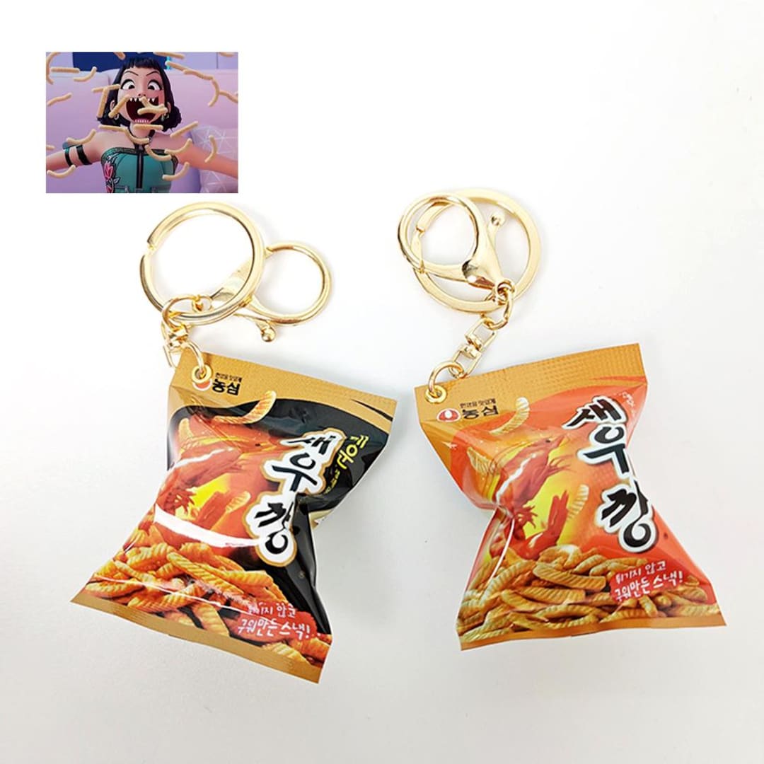 Kpop Demon Hunters Snack Keychain, , Korean Shrimp Saewookkang Bag