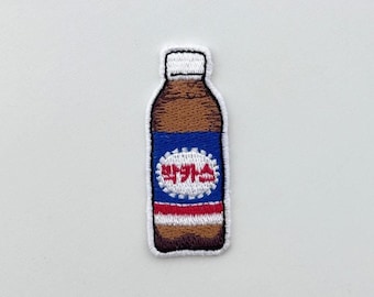 Toppa per bevanda energetica, toppa Bacco, bottiglia retrò, toppa coreana da stirare, regalo della cultura coreana, mini ricamo divertente