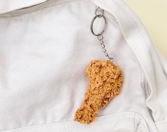Portachiavi realistico a forma di pollo, portachiavi alimentare / accessorio per borsa kawaii / portachiavi originale