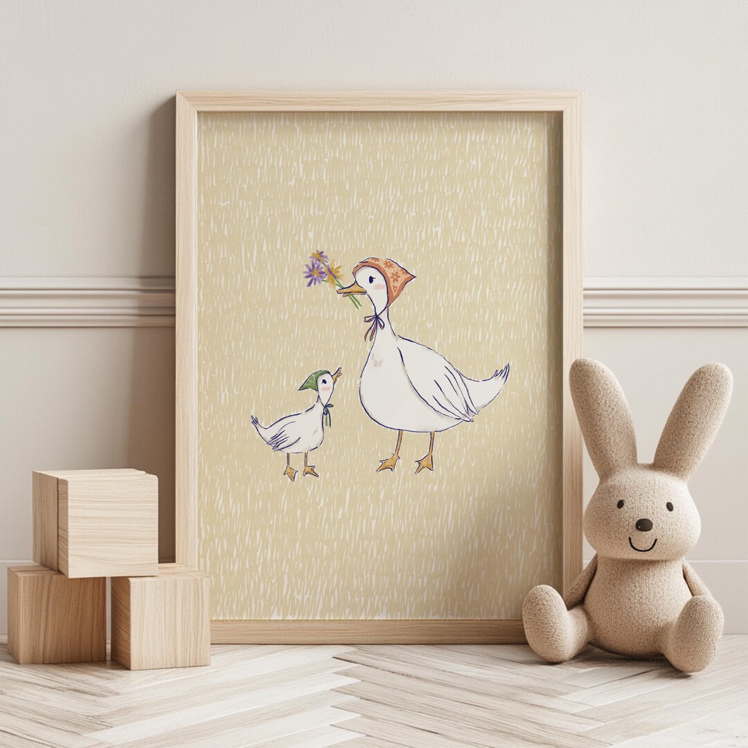 Duck Nursery Wall Art: Hand Drawn Kids Room Decor (digital Prints) - Etsy