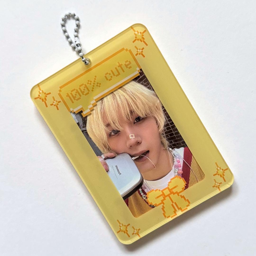 Butter Yellow Retro Pixel Y2K 100% Cute Kpop Photocard Holder