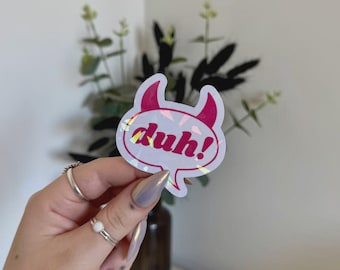 P1Harmony Inspired Devil DUH! Holographic Kpop Sticker | Holomoon
