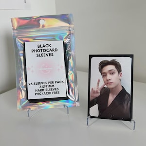 Black Kpop Photocard Sleeves (25 Pack) | Holomoon
