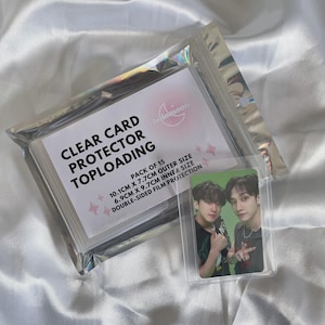 Protector de tarjetas transparente de carga superior para tarjetas fotográficas Kpop (paquete de 15) / Holomoon