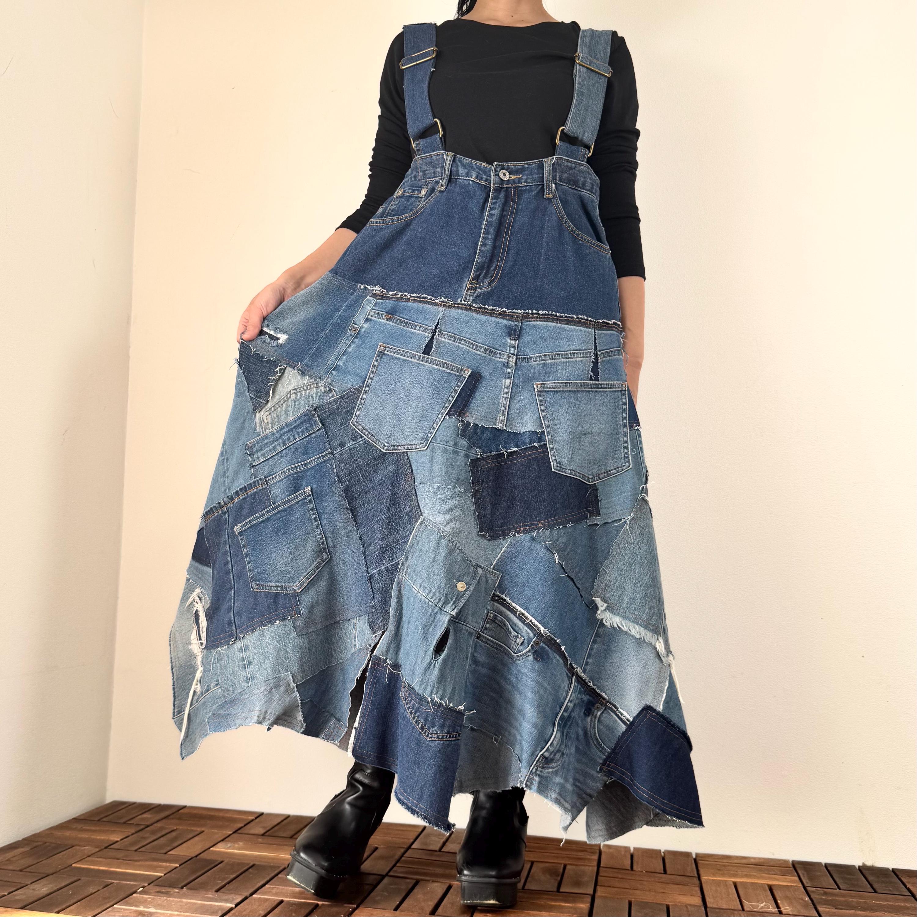 Buy Denim Overall Skirt Online In India India