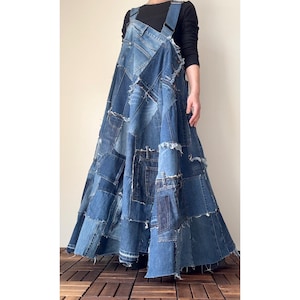 denim patchwork maxi dress Denim Patch Maxi Dress