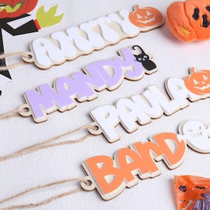 Boo Basket Tag,Ghost Halloween Basket Tag, Custom Trick or Treat Basket Tag, Pumpkin Name Tag,Halloween Basket Decor,Boo Bag Name Tag