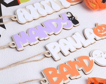Boo Basket Tag,Ghost Halloween Basket Tag, Custom Trick or Treat Basket Tag, Pumpkin Name Tag,Halloween Basket Decor,Boo Bag Name Tag