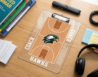 Portapapeles personalizado para entrenador de baloncesto, portapapeles personalizado para equipo de baloncesto, pizarra acrílica para entrenadores, regalo de agradecimiento para entrenadores, regalo para el equipo.