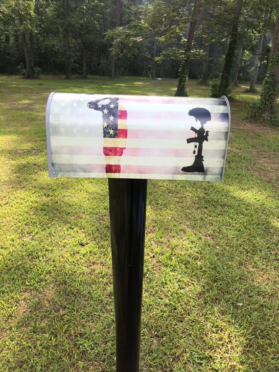 Saluting The American Flag Mailbox Etsy