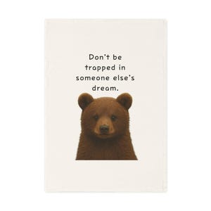 Bear-Themed Cotton Tea Towel - Motivational Kitchen Decor, Gift for Wildlife Lovers, Rustic Home Accents, Funny Cooking Towel