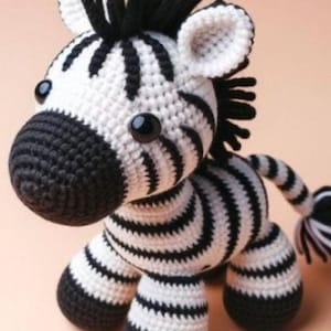 Zebra Häkelanleitung – Amigurumi Zebra PDF Anleitung | Dschungeltier Plüschtier | Sofortiger digitaler Download