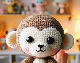 Crochet Monkey Pattern – Amigurumi Jungle Animal PDF | Cute Monkey Plushie | Instant Digital Download