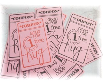 Good for One Hug - Coupons/Tickets - Red, Black, or 1/2 & 1/2  (10)