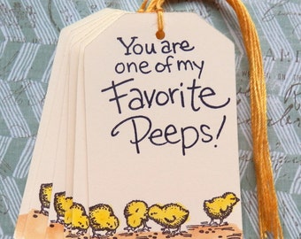 Peeps - Bunny Tags - To One of my Favorite Peeps - Baby Chicks - Easter Tags (6)