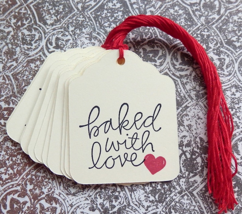 From the Kitchen of 10 Baked with Love Baking Tags- Food Tags GiftHang Tags