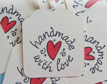 TEN Handmade with Love - paper gift /hang tags (10)