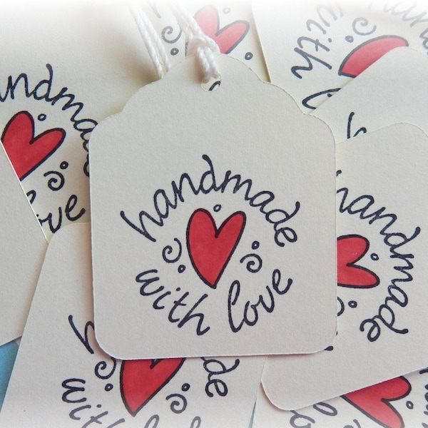 TEN Handmade with Love - paper gift /hang tags (10)