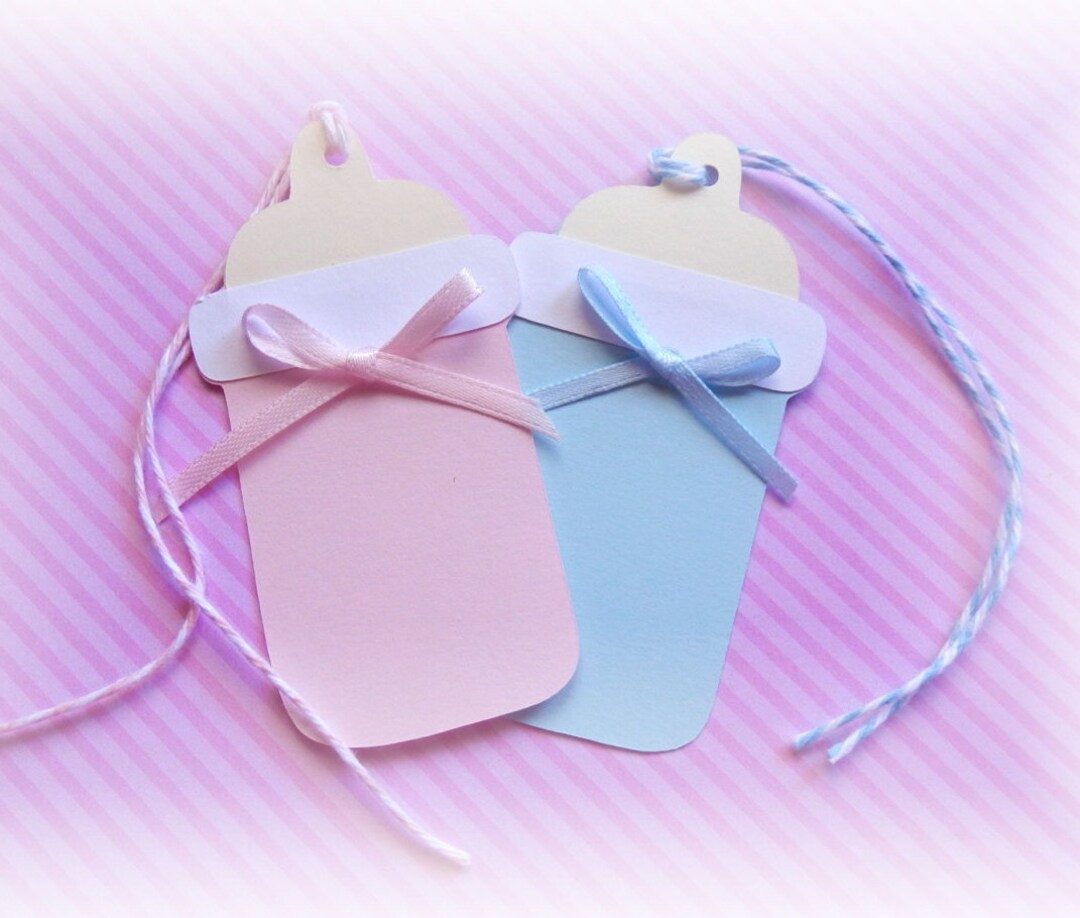 Baby Bottle Tags Boy OR Girl Baby Shower Shower Favor Etsy